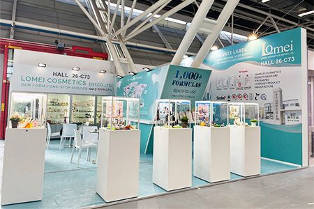 “樂美化粧品2025年義大利博洛尼亞美容展攤位“